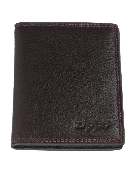 PORTEFEUILLE PORTE-CARTES ZIPPO EN CUIR BRUN
