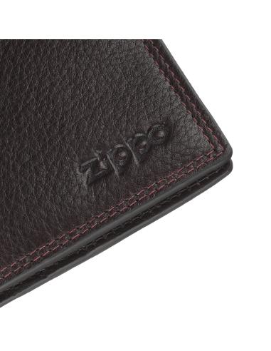 BROWN LEATHER CARD WALLET BY ZIPPO