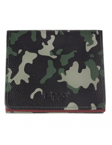 GREEN CAMOUFLAGE WALLET WITH COIN PURSE ZIPPO