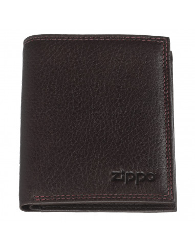 BROWN LEATHER TRIFOLD WALLET BY ZIPPO