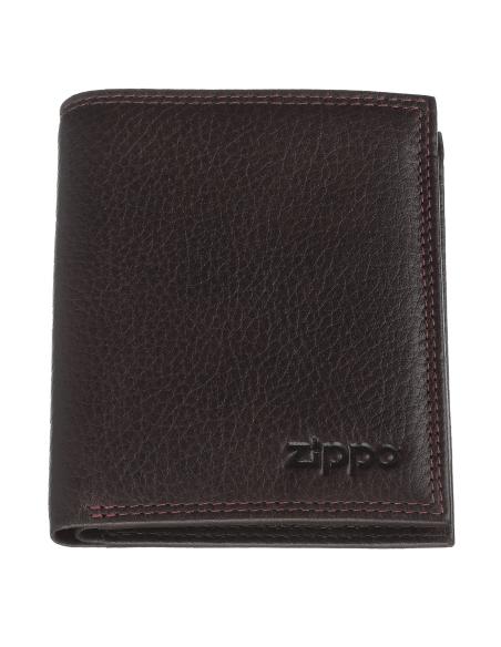 BROWN LEATHER TRIFOLD WALLET BY ZIPPO
