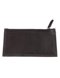 PORTA-CARTÕES EM PELE CASTANHA COM FECHO DE CORRER DE ZIPPO 2