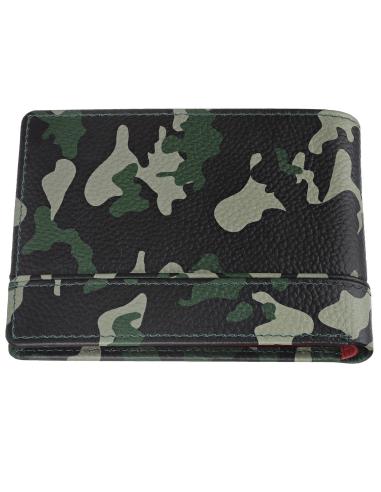TRIFOLD WALLET GREEN CAMOUFLAGE LEATHER BY ZIPPO