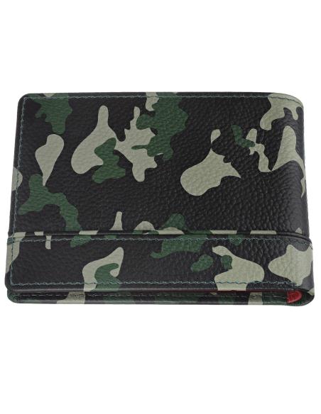 PORTEFEUILLE TRIFOLD CAMOUFLAGE VERT ZIPPO CUIR