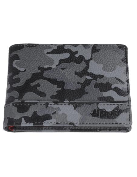 PORTEFEUILLE TRIFOLD EN CUIR GRIS CAMOUFLAGE PAR ZIPPO