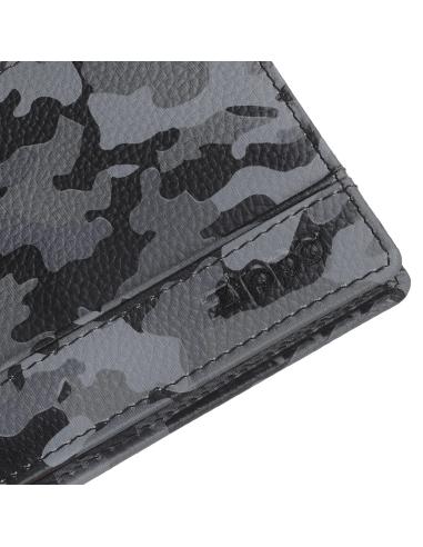 LEATHER TRIFOLD WALLET IN CAMOUFLAGE GRAY BY ZIPPO