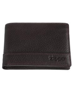 Comprar Cartera Horizontal Trifold De Cuero Marrón De Zippo a precio de oferta