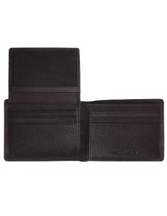 Carteira Horizontal Em Couro Castanho Zippo Trifold 2