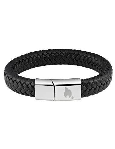 Comprar Pulsera De Acero Y Cuero Trenzado 22 Cm De Zippo a precio de oferta