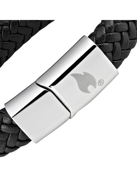 Comprar Pulsera De Acero Y Cuero Trenzado 22 Cm De Zippo a precio de oferta