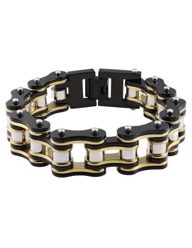 Comprar Pulsera Cadena Moto Plata Oro Negro 20 Cm Zippo a precio de oferta