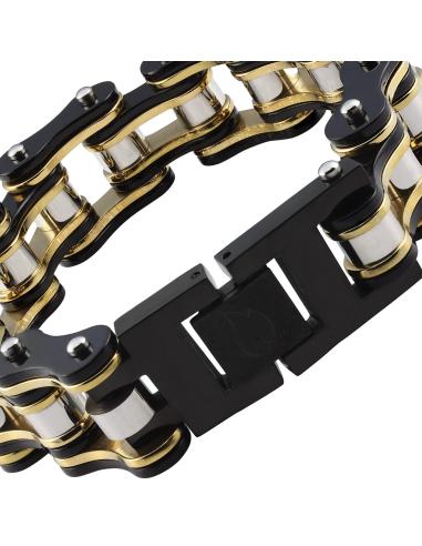 Comprar Pulsera Cadena Moto Plata Oro Negro 20 Cm Zippo a precio de oferta