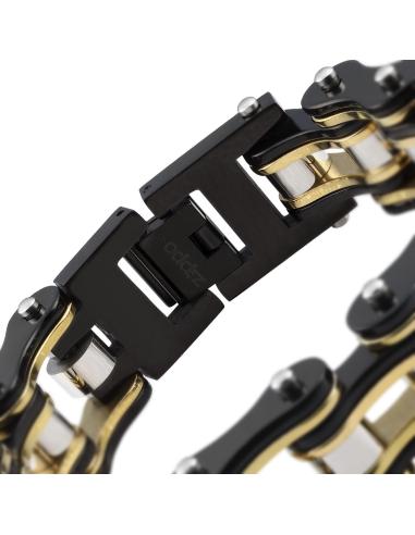 Comprar Pulsera Cadena Moto Plata Oro Negro 20 Cm Zippo a precio de oferta