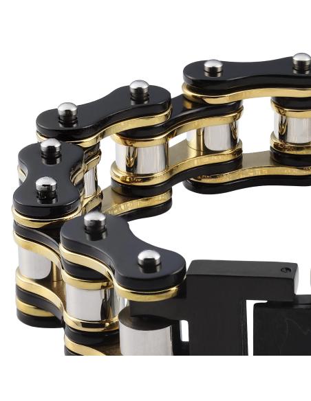 Comprar Pulsera Cadena Moto Plata Oro Negro 20 Cm Zippo a precio de oferta