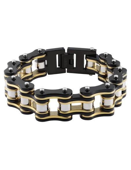 MOTORCYCLE CHAIN BRACELET SILVER GOLD BLACK 18 CM ZIPPO