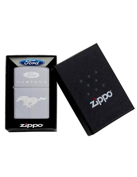 Comprar Encendedor Zippo Con Logo De Mustang Cromado a precio de oferta