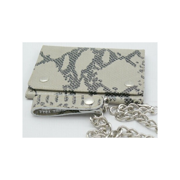 WALLET WITH PYTHON STYLE CHAIN IN NATURAL COLOR