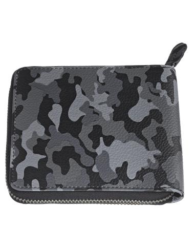 PORTEFEUILLE ZIPPÉ EN CUIR CAMOUFLAGE GRIS ZIPPO