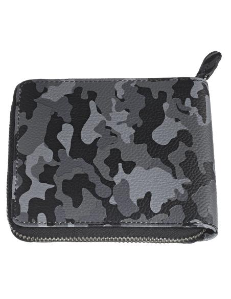 PORTEFEUILLE ZIPPÉ EN CUIR CAMOUFLAGE GRIS ZIPPO