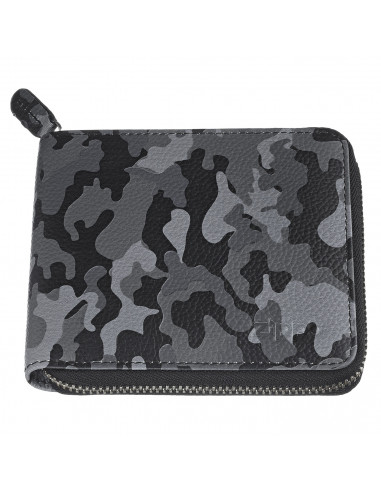 GREY CAMOUFLAGE LEATHER ZIPPER WALLET BY ZIPPO