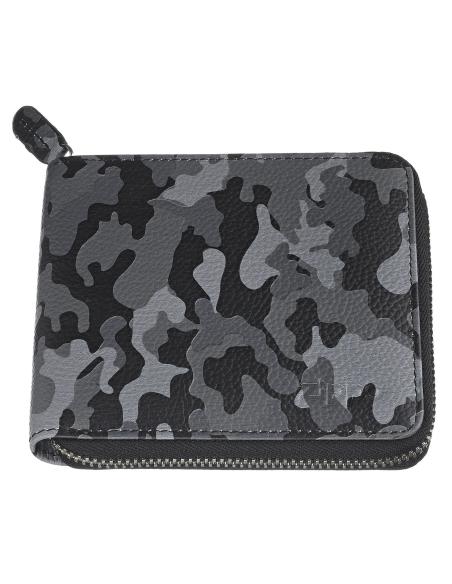 PORTEFEUILLE ZIPPÉ EN CUIR CAMOUFLAGE GRIS ZIPPO