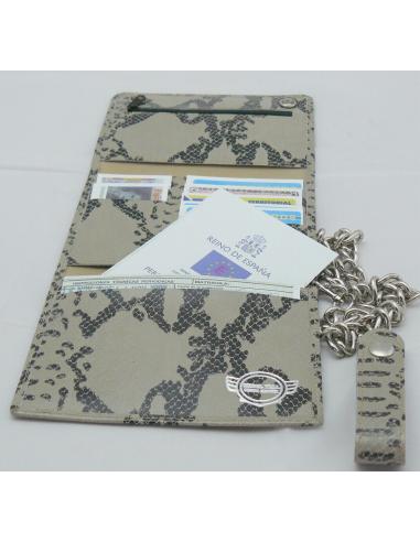 WALLET WITH PYTHON STYLE CHAIN IN NATURAL COLOR