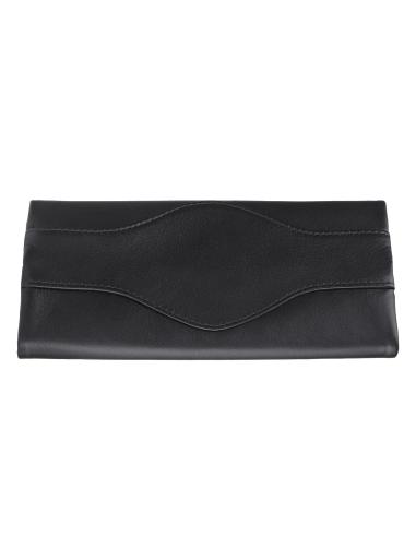 TRIFOLD TOBACCO POUCH IN BLACK NAPPA LEATHER BY ZIPPO
