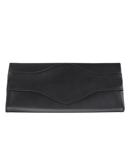 TRIFOLD TOBACCO POUCH IN BLACK NAPPA LEATHER BY ZIPPO