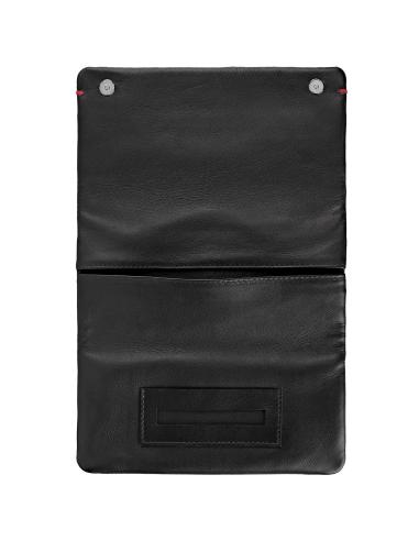 TRIFOLD TOBACCO POUCH IN BLACK NAPPA LEATHER BY ZIPPO