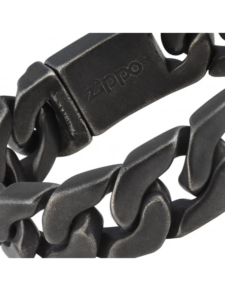 Bracelet Zippo Chaîne noir et or Taille 20 cm