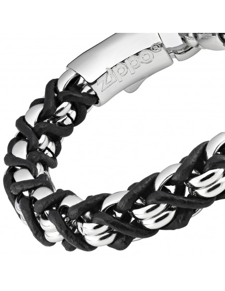 Bracelet Zippo Chaîne noir et or Taille 20 cm