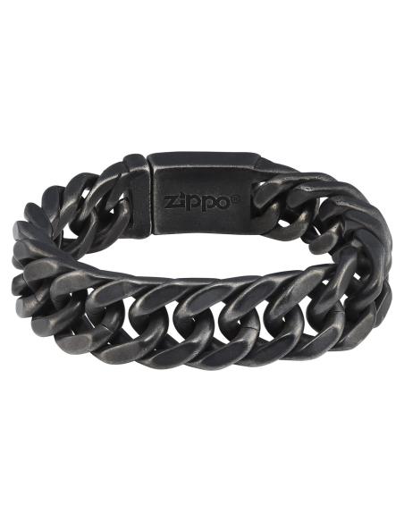 PULSEIRA DE AÇO INOXIDÁVEL ANTIGO DE ELO MÉDIO 22 CM ZIPPO