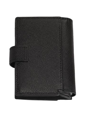 CARTEIRA VERTICAL DE COURO DE SAFFIANO COM LAÇO DE CINTO ZIPPO
