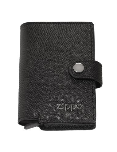 CARTEIRA VERTICAL DE COURO DE SAFFIANO COM LAÇO DE CINTO ZIPPO