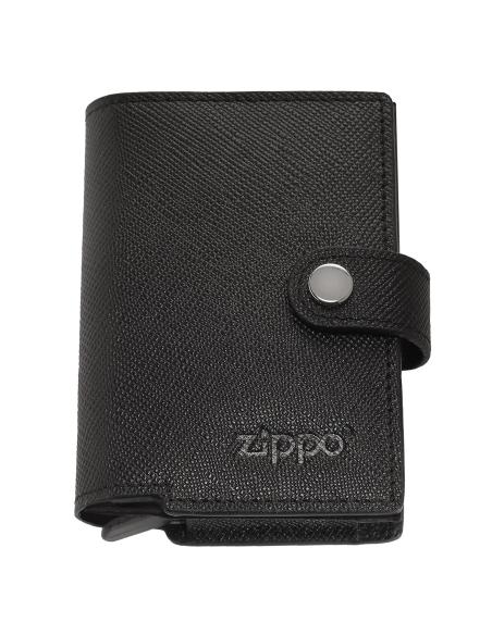 CARTEIRA VERTICAL DE COURO DE SAFFIANO COM LAÇO DE CINTO ZIPPO