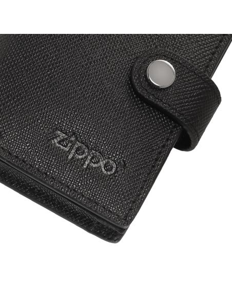 CARTEIRA VERTICAL DE COURO DE SAFFIANO COM LAÇO DE CINTO ZIPPO