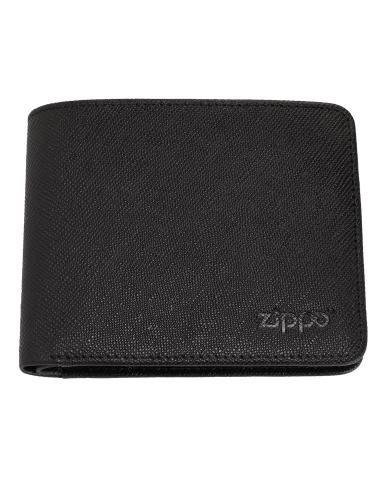 CARTEIRA COM FECHO DE CORRER HORIZONTAL EM COURO ZIPPO