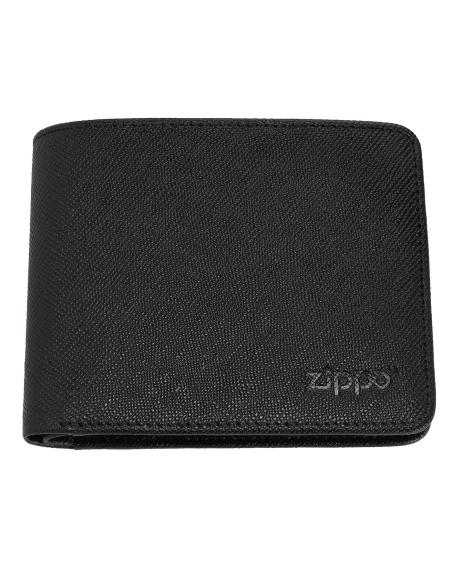 CARTEIRA COM FECHO DE CORRER HORIZONTAL EM COURO ZIPPO
