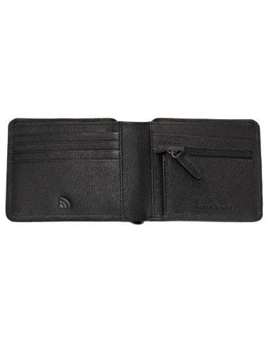 CARTEIRA COM FECHO DE CORRER HORIZONTAL EM COURO ZIPPO