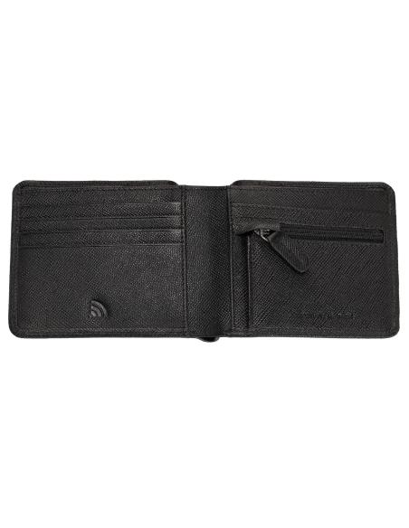 CARTEIRA COM FECHO DE CORRER HORIZONTAL EM COURO ZIPPO