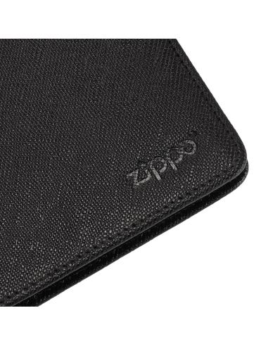 CARTEIRA COM FECHO DE CORRER HORIZONTAL EM COURO ZIPPO