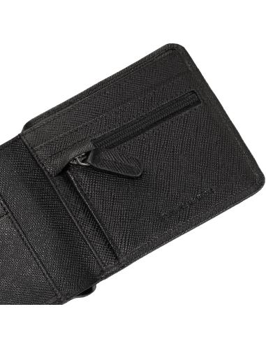 CARTEIRA COM FECHO DE CORRER HORIZONTAL EM COURO ZIPPO