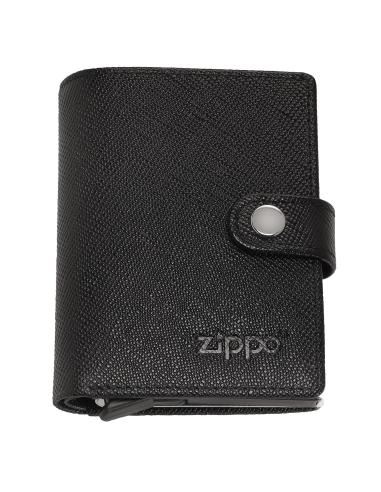 CARTEIRA EM PELE SAFFIANO COM PORTA-CARTÕES AUTOMÁTICO ZIPPO