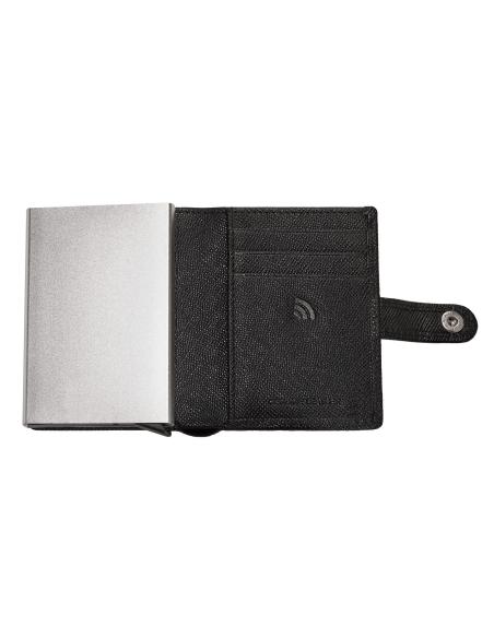CARTEIRA EM PELE SAFFIANO COM PORTA-CARTÕES AUTOMÁTICO ZIPPO