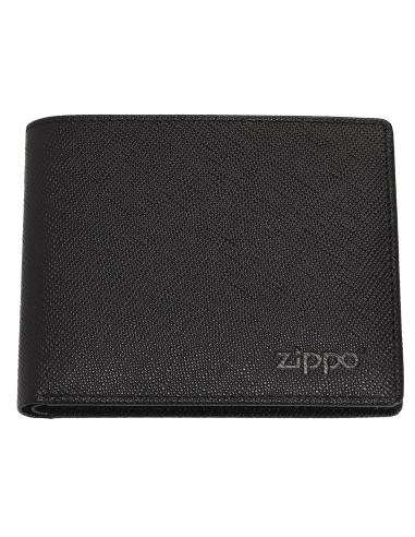 PORTA-CARTÕES DE COURO ZIPPO SAFFIANO COM BLOQUEIO RFID
