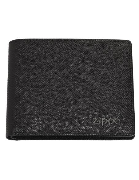PORTA-CARTÕES DE COURO ZIPPO SAFFIANO COM BLOQUEIO RFID