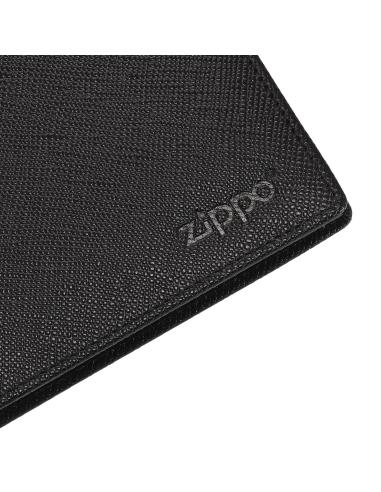 PORTA-CARTÕES DE COURO ZIPPO SAFFIANO COM BLOQUEIO RFID