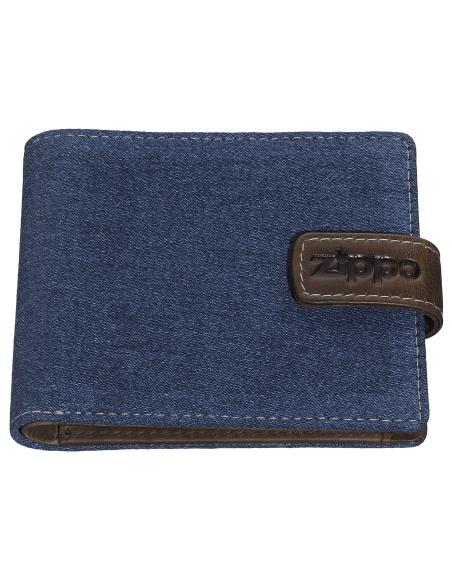 CARTEIRA HORIZONTAL COM PORTA-MOEDAS DE COURO E GANGA ZIPPO