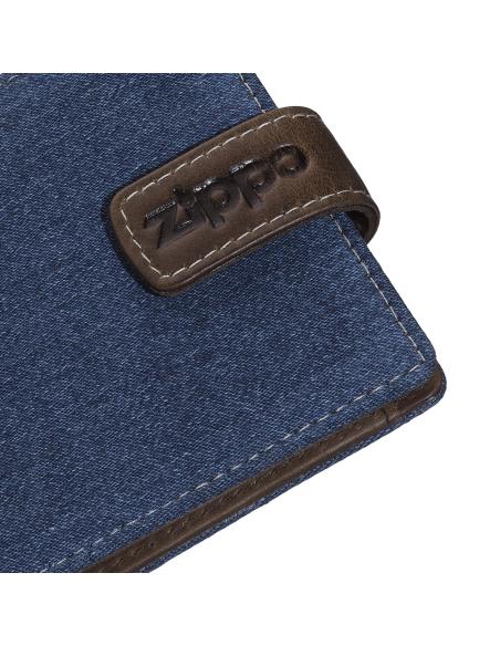 CARTEIRA HORIZONTAL COM PORTA-MOEDAS DE COURO E GANGA ZIPPO