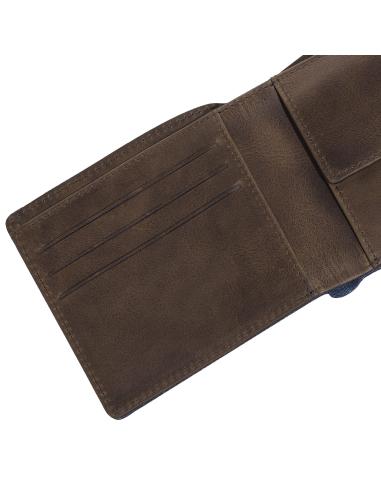 CARTEIRA HORIZONTAL COM PORTA-MOEDAS DE COURO E GANGA ZIPPO